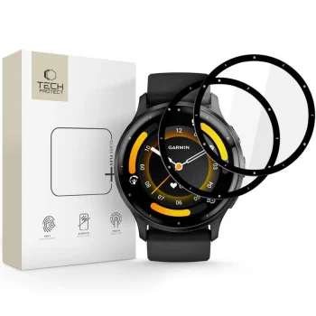 Tech-Protect Glass Flex+ hibrīda aizsargstikls Garmin Venu 3 (2 gab.), melns