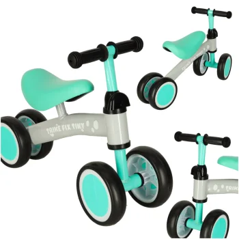 Bērnu Balansa Ritenis Mazuļu Līdzsvara Velosipēds ar Četriem Riteņiem TRIKE FIX TINY, Piparmētru | Balance...