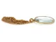 Palielināmais stikls kaklā ar ķēdīti 5x, zelta krāsā