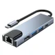 USB-C centrmezgls Tech-Protect V3 5in1, HDMI, RJ45, USB 3.0, pelēks