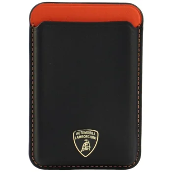 Lamborghini Urus D8 Dabīgās Ādas MagSafe Maks - Melns/Sarkans
