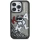 Karl Lagerfeld Liquid Glitter Choupette vāciņš iPhone 16 Pro Max - melns