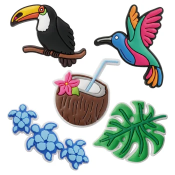 TFO 3D uzlīmes Tropical birds, 5 gab.
