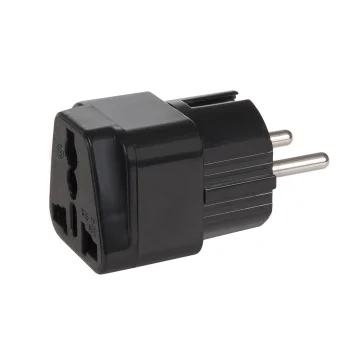 Maclean MCE155 Universālais strāvas adapteris UK/US uz EU, Melns