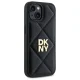 Telefona vāciņš DKNY Quilted Stack Logo Apple iPhone 15, melns
