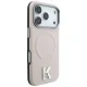 Karl Lagerfeld Grained Embossed Ring & Kameo Logo MagSafe vāciņš iPhone 18 Pro / 17 Pro, bēšs