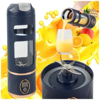 Bezvadu portatīvais blenderis 450 ml, USB, tumši zils