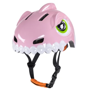 Wozinsky Bērnu velosipēdista ķivere S (52-56 cm) Dinozaurs, rozā
