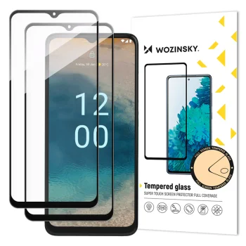Wozinsky aizsargstikls Nokia G22, Full Glue, 9H, 2 gab., melns rāmis