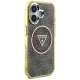 Guess IML Metal Glitter 4G Circle Triangle MagSafe vāciņš iPhone 16, brūns