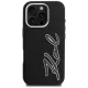 Karl Lagerfeld FW Grained Signature Logo iPhone 16 Pro vāciņš, melns