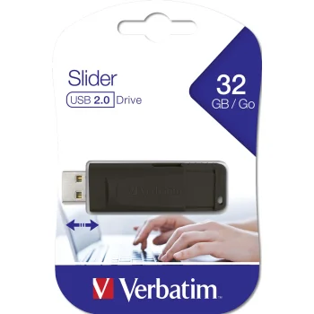USB zibatmiņa Verbatim Store 'n' Go Slider 32 GB USB 2.0, melna