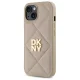 DKNY Quilted Stack Logo tālruņa vāciņš iPhone 15, bēšs