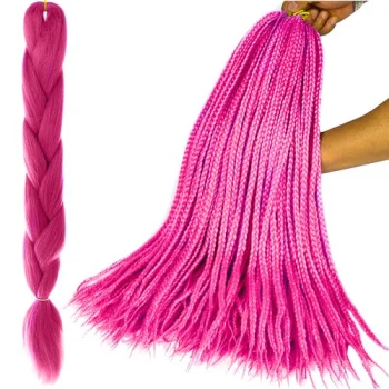 Sintētisko matu pīnes - tumši rozā | Synthetic hair braids dark pink