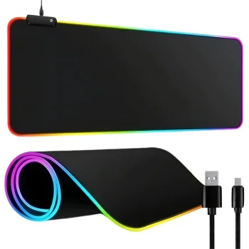 RGB izgaismots peles paliktnis XXL 90x40 cm