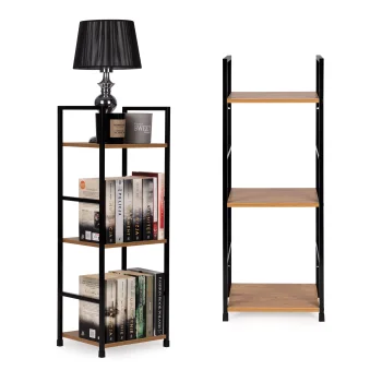 Plaukts ModernHome ar 3 plauktiem, metāla rāmis, bēniņu stils, 29 x 23.5 x 80 cm