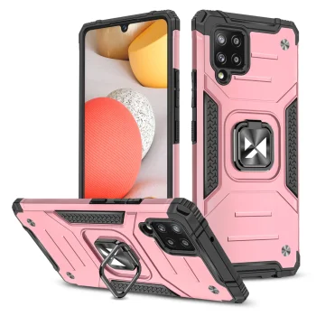 Wozinsky Ring Armor vāciņš priekš Samsung Galaxy A42 5G ar gredzenu un statīvu, rozā