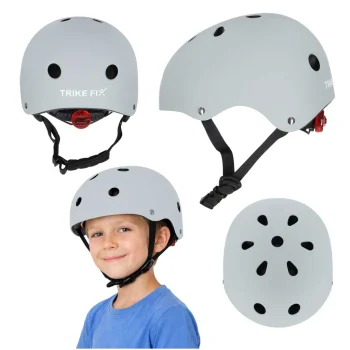 Bērnu velo ķivere Trike Fix ar LED, M (55-58 cm), tumši pelēka