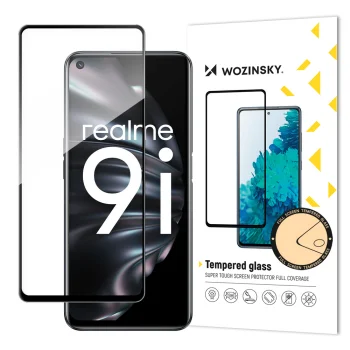 Wozinsky aizsargstikls Oppo A76 / Oppo A36 / Realme 9i, Full Glue, melns