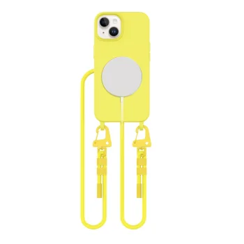 Tech-Protect Magnecklace MagSafe vāciņš iPhone 13 ar siksniņu, dzeltens