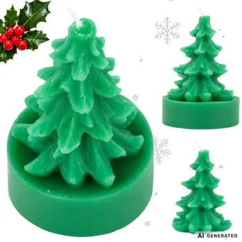Aromatizēta svece eglītes formā, 7.5 cm (dažādas krāsas)