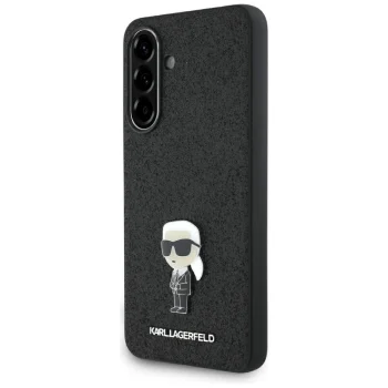 Karl Lagerfeld Samsung Galaxy A56 vāciņš Fixed Glitter Ikonik Logo, melns