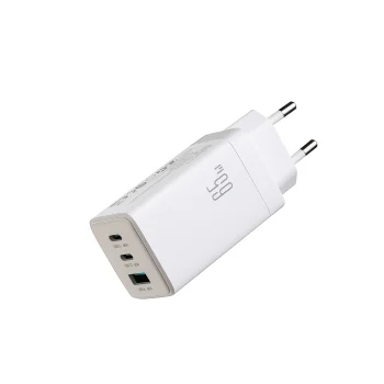 Joyroom JR-TG10 65W GaN 2x USB-C + USB-A lādētājs ar USB-C kabeli, balts