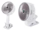 Bezvadu saliekams galda ventilators ar klipsi, balts