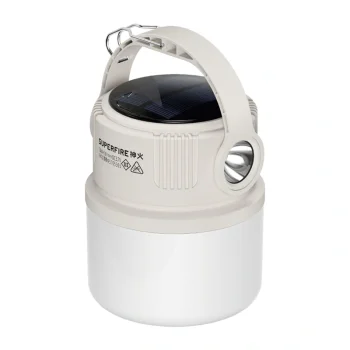 Kempinga lampa Superfire T22, ar saules paneli un USB-C