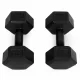 Sešstūra hanteles MOVEPRO 2x3 kg, fitnesa svaru komplekts, melnas