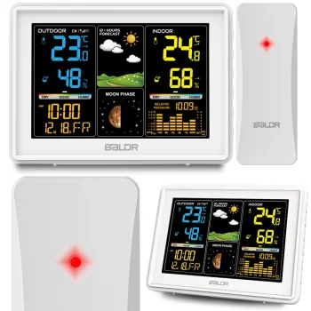 Baldr BD-907 Bezvadu meteoroloģiskā stacija ar higrometru, balta
