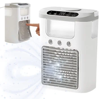 Galda ventilators ar mitrinātāju USB RGB LED, 3 ātrumi