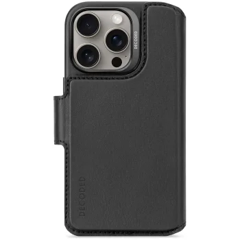 Decoded Leather Detachable Wallet MagSafe vāciņš iPhone 16 Pro, Melns