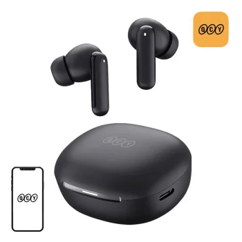Bezvadu austiņas QCY MeloBuds N30 TWS ar ANC un Bluetooth 5.4, melnas