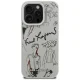 Karl Lagerfeld Grained Pattern & Logo MagSafe vāciņš iPhone 16 Pro, pelēks