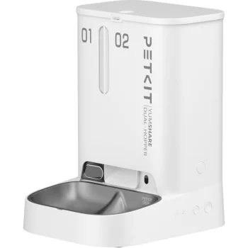 Viedā mājdzīvnieku barotava PetKit Yumshare Dual Hopper 5L ar kameru, balta