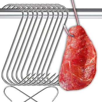 Kūpināšanas āķi desām un gaļai, nerūsējošais tērauds, 18 cm (10 gab.)