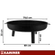 Liela dārza ugunskura vieta 80cm Kaminer, melna