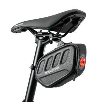 Rockbros C61 velosipēda zemsegla soma ar viedo aizmugurējo lukturi 0.45L, melna