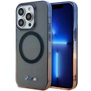 BMW iPhone 14 Pro vāciņš Gradient Bumper MagSafe, pelēks