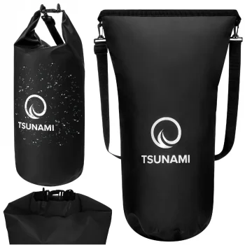 Ūdensizturīga soma TSUNAMI Dry Bag 30 l, melna