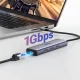 Ugreen CM512 6-in-1 USB-C centrmezgls (3x USB 3.0, HDMI, RJ45, USB-C PD) - pelēks