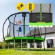 4FIZJO PRO dārza batuts bērniem ar tīklu un kāpnēm 374 cm 12FT, zaļš/melns