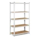 Humberg 4841 metāla noliktavas plaukts 150x75x30 cm, balts