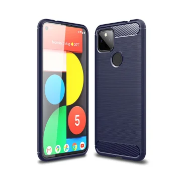 Google Pixel 5a 5G Carbon Flexible Cover TPU Case, Blue | Telefona Maciņš Vāciņš Apvalks Bampers