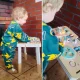 LULILO LUDO koka attīstošais galds bērniem 2-in-1, piparmētru