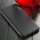 Atverams telefona vāciņš Samsung Galaxy S24 FE Eco Leather View ar statīvu, melns