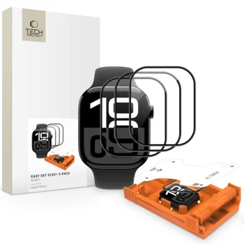 Tech-Protect Easy Set Flex+ aizsargstikls Apple Watch 42mm, 3 gab., Black