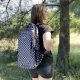 Kruzzel 30L mugursoma ar apavu maisiņu, rūtaina, melna