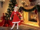 Meitenes Ziemassvētku vecīša kostīms (kleita, cepure, josta)